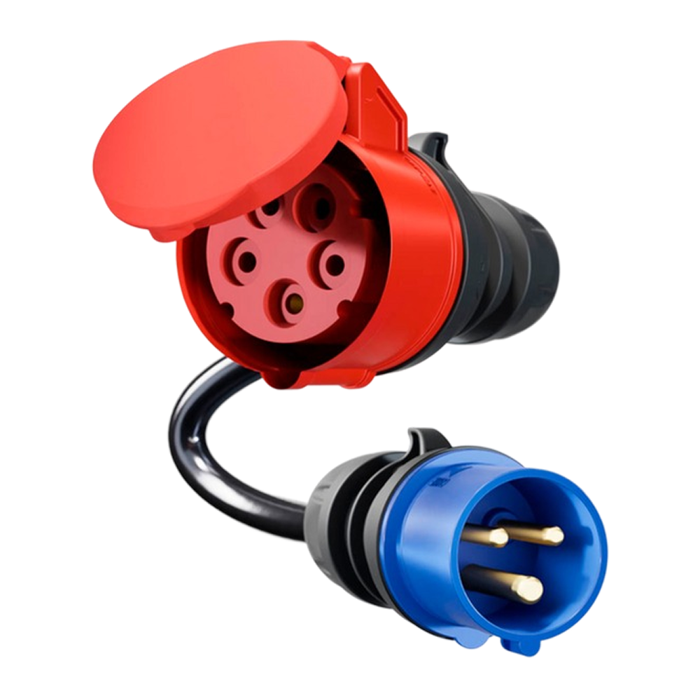go-e Adapter für Gemini flex 11 kW, CEE rot Drehstrom 16A > CEE blau 16