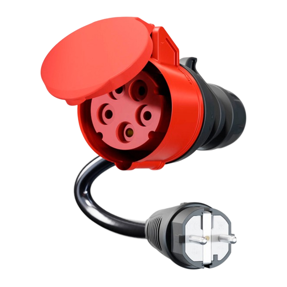 go-e Adapter für Gemini flex 22 kW, CEE rot Drehstrom 32A > Haushaltssteckdose