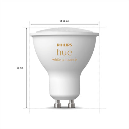 PHILIPS Hue White Ambiance GU10 LED Lamp - Set of 2