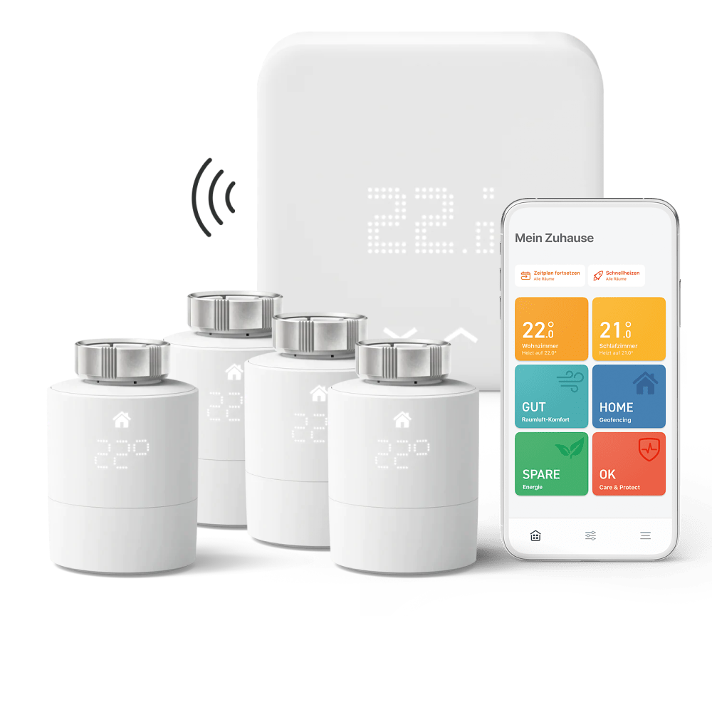 tado° Starter Bundle: Starter Kit + 3 Radiator Thermostats + Wireless Temperature Sensor