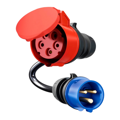 go-e Adapter für Gemini flex 22 kW, CEE rot Drehstrom 32A > CEE blau 16A