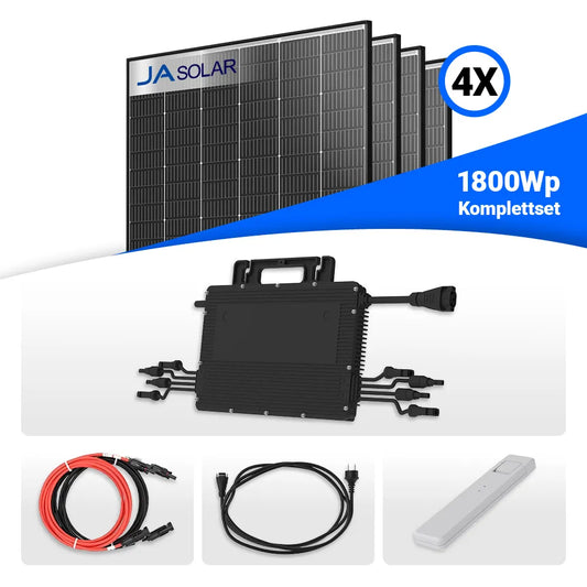 Balkonkraftwerk 1800W mit Hoymiles HMS-1600W-4T Wechselrichter