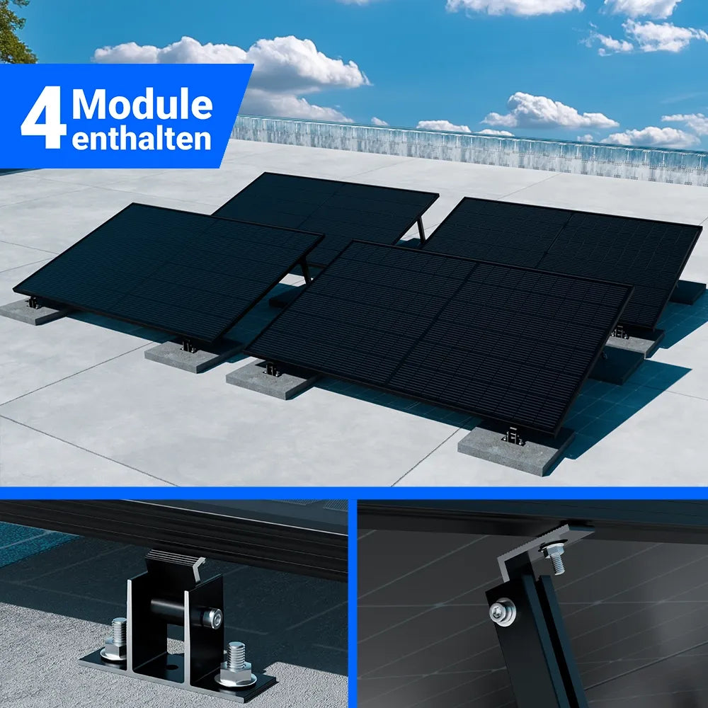Balkonkraftwerk 1800W mit Hoymiles HMS-1600W-4T Wechselrichter