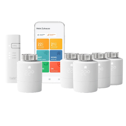 tado° Smartes Heizkörper-Thermostat - Starter Kit inkl. 5 x Thermostat für Heizung